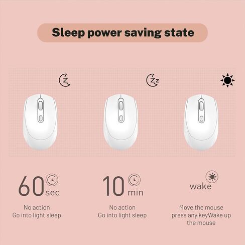 Wireless Mouse, Dual Mode 2.4G/BT5.1 Gaming Mouse, 12000 DPI Rechargeable Computer Mouse, Lightweight 70g, Ergonomic Silent Mice for Laptop/PC/Mac/Tablet (White) in Kuwait