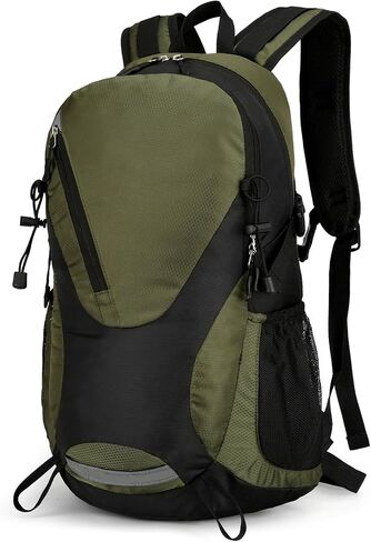 30L Hiking Backpack Men Women, Lightweight Rucksack Backpack with Adjustable Chest Strap, Nylon Casual Daypack Backpack for Camping Biking Outdoor Cycling, Green in Kuwait