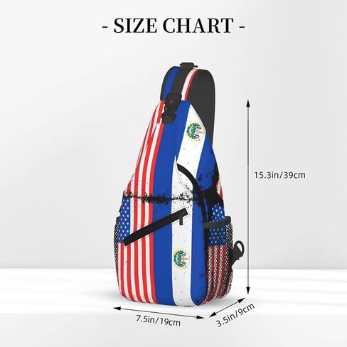 American Salvadorian Flag Salvadoreños Roots Sling Bag Casual Crossbody Bag Sports Shoulder Backpack Travel Chest Pack Cycling Cross Bags Gym Hiking Daypack in Kuwait