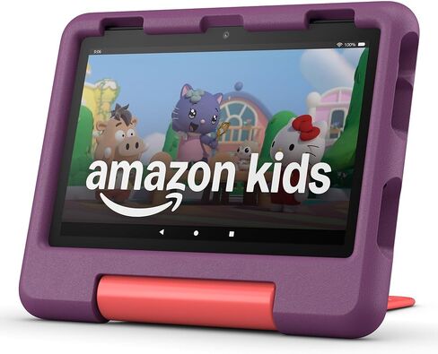 Amazon Fire HD 8 Kids Tablet Bundle (32 جيجابايت ، العنب) مع حامي الأكمام والشاشة in Saudi Arabia