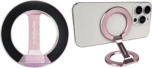 M-Twin Ring Magnetic Holder – Strong Magnetic, 360° Rotating Adjustable Stand, Slim & Durable Grip, (Metal Pink) in Saudi Arabia