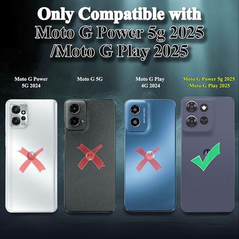 علبة هاتف مقاومة للصدمات لـ Motorola Moto G Power 5G 2025/Moto G Play 2025 مع حزام حزام حزام ، وغطاء وقائي قوي للكامل مع Kickstand & Holster (أسود) in Kuwait