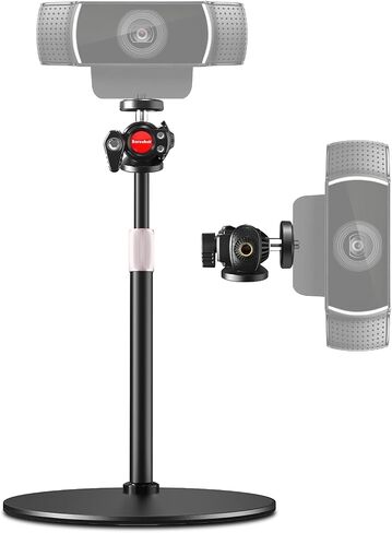 Webcam Stand, Upgraded 23.8'' Height Adjustable Desktop Mount with Cell Phone Clamp for Logitech Webcam C922 C930e C920S C920 C615 C960 C920x BRIO 4K and Other Devices with 1/4" Thread in Saudi Arabia