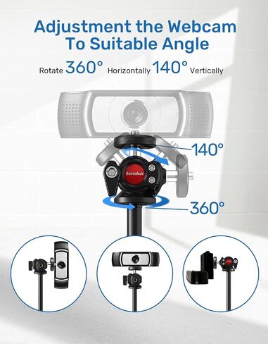 Webcam Stand, Upgraded 23.8'' Height Adjustable Desktop Mount with Cell Phone Clamp for Logitech Webcam C922 C930e C920S C920 C615 C960 C920x BRIO 4K and Other Devices with 1/4" Thread in Saudi Arabia