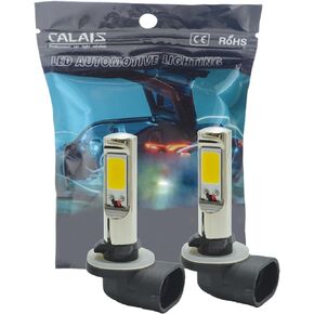 CALAIS Extremely Bright LED H3 COB Chips 30W Golden Yellow Color LED Fog Light Bulbs Plug-n-Play(pack of 2)