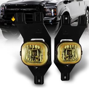 مصابيح الضباب متوافقة مع 01-04 FORD F250 350 450 550 (SUPER DUTY) / 01-04 استبدال مصابيح الضباب للرحلات زوج واحد مع المصابيح - H10 12V 42W (عدسة شفافة)