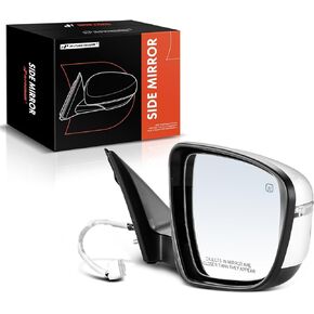 A-Premium Passenger Side Power Door Mirror - Compatible with Nissan Rogue 2017-2020 - Heated Manual Folding White Outside Rear View Mirror with Turn Signal - Replace# 963734BA0A