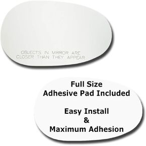 Mirror Glass + Full Size Adhesive Pad for 1990-1997 Mazda Miata Passenger Side Replacement FITS MANUAL MIRROR ONLY (1991 1992 1993 1994 1995 1996 90 91 92 93 94 95 96 97)