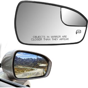 Passenger Right Side View Heated Mirror Glass Replacement for 2013 2014 2015 2016 2017 2018 2019 2020 Ford Fusion Mirror Glass With Rear Holder Replace DS7Z17K707B
