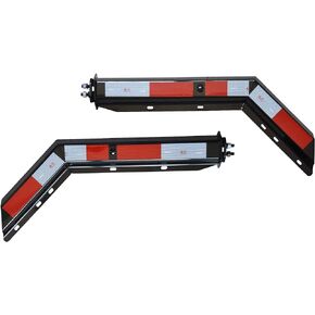Black Angled Mud Flap Hanger with Conspicuity Tape,1-1/8" in Mounting Bolt Spacing，30" Length