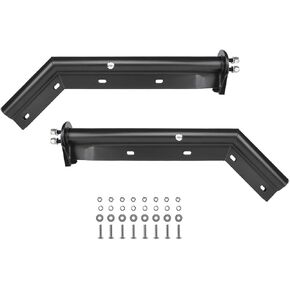 Mud Flap Hangers for Semi Trucks All in One Kit - Black, Spring Loaded - Length: 28", Angle Down - Bolt Spacing: 1-1/8" - Kit Contains All Hardware for Mounting Mud Flaps for Your Semi Truck