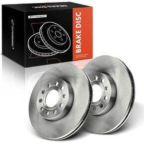 A-Premium 11.34 inch (288mm) Front Drilled and Slotted Disc Brake Rotors Compatible with Select Volkswagen and Audi Models - For Jetta 2005-2020, Golf, Beetle, Rabbit, GTI, e-Golf, A3, A3 Quattro
