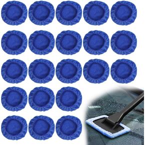 Car Windshield Cleaning Tool Bonnets - 20 Pack 5" Car Care Replaceable Microfiber Cloths for Windshield Cleaner, Thick Coral Fleece Car Window Glass Cleaner Bonnets