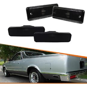ADIIL Amber Lens Front Bumper Side Marker Light Kit Compatible With 1982-1987 Chevrolet El Camino GMC Caballero, Replace OEM Front Sidemarker Lamps Housings