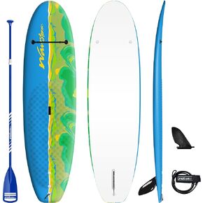 WAVESTORM 8ft Junior Stand Up Paddleboard | Superior Foam Construction with Stringers | Accessories Included Adjustable Paddle Leash and Removable fin| Carry Handle | Sized for Youth