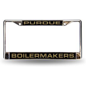 Rico Industries NCAA Purdue Boilermakers Black Chrome Laser License Frame 12" x 6"