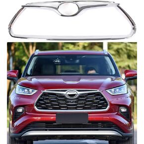 For Toyota Highlander Chrome Grille Mesh Cover Trims,Sporty Updated Luxury Front Grille Frame for Highlander 2024 2023 2022 2021 2020 L, LE, XLE, Bronze Edition, Limited, Platinum-Gloss Black