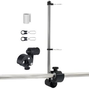 Stainless Steel Rail Mount Boat Pulpit Staff (7/8" - 1-1/4 "), Boat Yacht Marine Flag Pole (1pc)