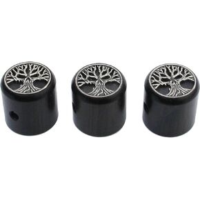 Guyker Guitar Knobs with 6mm Dia. Shaft Pots - Ebony Tone and Volume Control Potentiometer Knob Replacement for Precision Electric Guitar or Bass, Tree of Life Top (3 Piece)