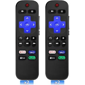 Universal Remote for Roku TV 2Pack, New Replacement Remote Control for All Roku TV, Compatible with Roku TVs TCL Hisense Sharp Element Philips JVC RCA Sanyo LG Haier, Not for Roku Stick and Box