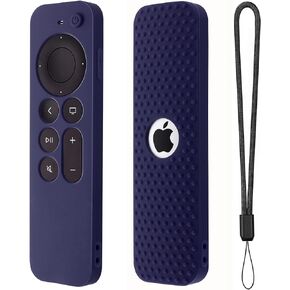 Compatible with Apple TV 4K Siri Remote 2021 Silicone Cover, Silicone Case for Apple TV 4K 6 Generation 2021 Remote Control, Apple 4K Siri Remote 2nd Gen Cover (Black)