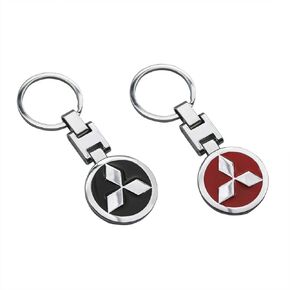 HBYD Key Chain with Double Sides 3D Chromed Pattern Fit for Mitsubishi Sport Outlander Pajero Accessories, Mitsubishi Metal Keychain Key Rings for Car SUV Truck Key Decoration 2 Pcs in Kuwait