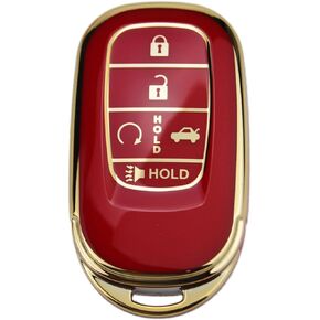 Gloss Smart Remote Key Fob Case Cover Protector for 2022 2023 2024 Honda Civic Accord CR-V HR-V V Pilot SI EX EX-L Touring