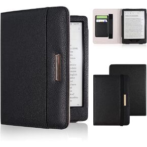DMLuna Kindle Paperwhite Case, Fits 11th Generation 2021, 6.8", Smart Protective Durable Premium PU Leather Cover with Auto Sleep Wake, Hand Strap, Card Slots, Magnetic Clasp, Black in Kuwait