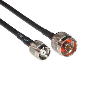 Amphenol CO-058TNCRPTN-006 Black RG58 RP-TNC Male to Type N Male Coaxial Cable, 50 Ohm, 6'