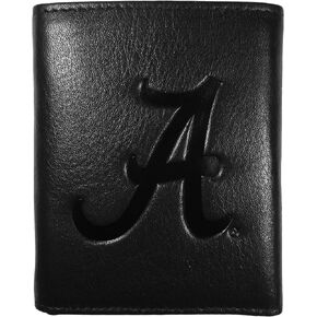 NCAA Siskiyou Sports Men Alabama Crimson Tide منقوشة جلدية ثلاثية الطي محفظة مقاس واحد أسود