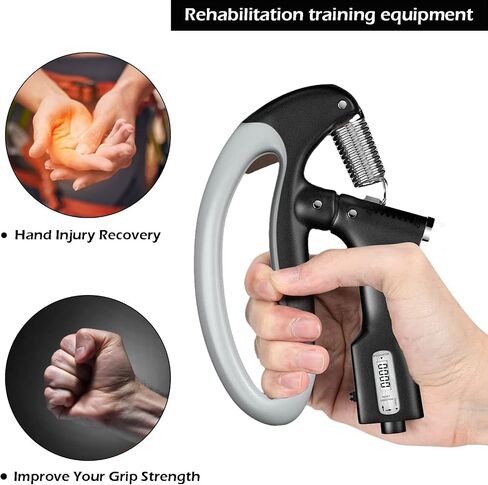 Grip Strength Trainer, Hand Grip Strengthener, Forearm Strengthener with Adjustable Resistance 22-220Lbs, grip strength,for Strength Muscle Building and Injury Recover in Saudi Arabia