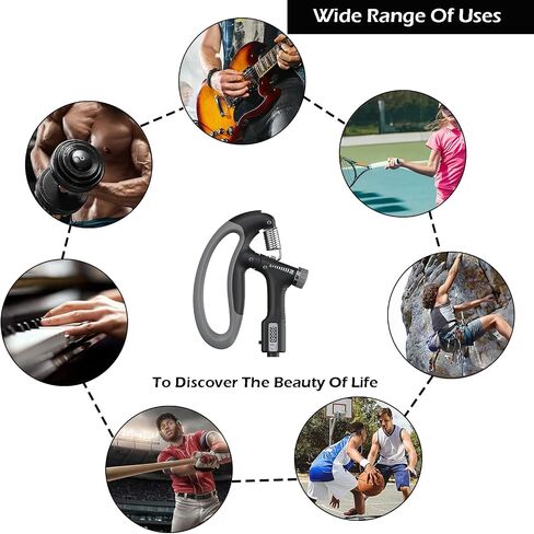 Grip Strength Trainer, Hand Grip Strengthener, Forearm Strengthener with Adjustable Resistance 22-220Lbs, grip strength,for Strength Muscle Building and Injury Recover in Saudi Arabia