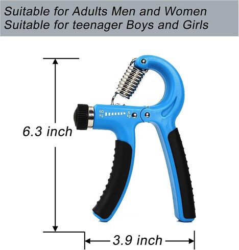 Grip Strengthener 5-60kg Rubber Handle Adjustable Stretcher Hand Trainer Forearm Finger Wrist Gripper Exerciser Squeezer Workout 1 Pack in Saudi Arabia