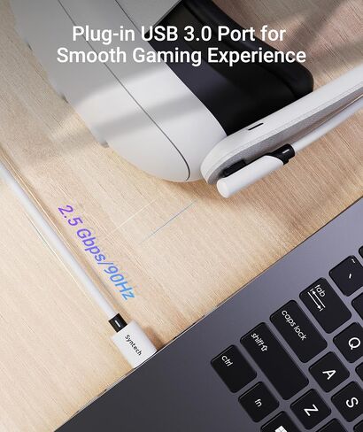 Syntech Link Cable 16FT with Fast Charging, Compatible with Meta Quest 3/Oculus Quest 2 Accessories, VR Link Cable with Separate Charging Port, USB 3.0 to Type C Cord Light for PC/Steam VR in Saudi Arabia