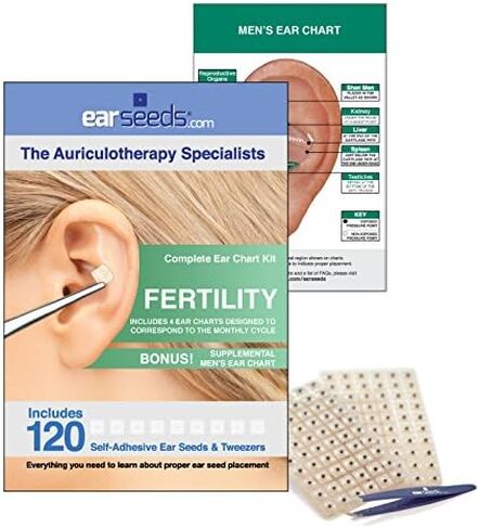Fertility Ear Seed Kit- 120 Ear Seeds, Stainless Steel Tweezer in Saudi Arabia