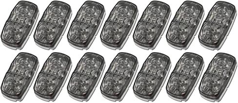 LED Trailer Marker Lights Bullseye Double Bubble 10 Diodes Exterior Clearance Indicators Lights Surface Mount for RV Camper Trucks, Pack of 7 Amber & 7 Red in Saudi Arabia
