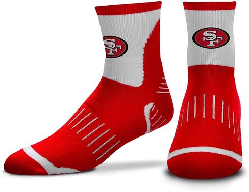جوارب للأقدام العارية FBF NFL Performance ربع طول - مزيج من البوليستر - للرجال والنساء - أربطة ضغط - جوارب عالية الأداء (سان فرانسيسكو 49ers - أحمر، مقاس كبير للبالغين) in Saudi Arabia