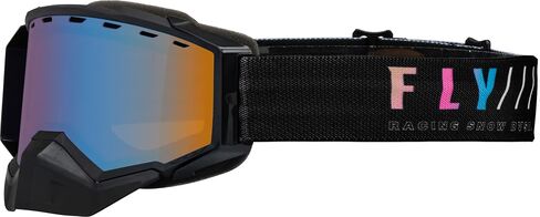 نظارات Fly Racing 2023 Zone Snow Goggle (أسود/غروب الشمس مع مرآة زرقاء سماوية/عدسة كهرمانية، للبالغين) in Saudi Arabia
