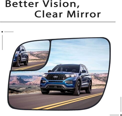 Driver Side View Heated Mirror Glass Replacement For 2011 2012 2013 2014 2015 2016 2017 Ford Explorer Mirror - Ford Explorer Driver Side Mirror Convex With Backing Plate in Kuwait