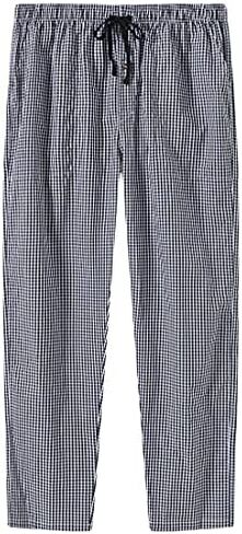 MoFiz Mens Cotton Pajama Pants Lightweight Lounge Sleep Plaid Bottoms with Pockets Drawstring in Kuwait