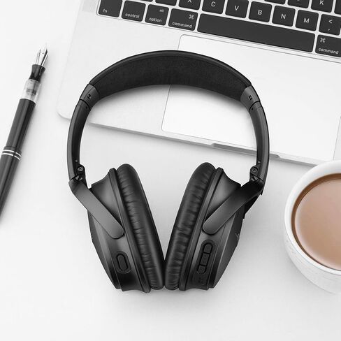وسائد أذن بديلة لسماعات الرأس QC35 - وسادة وسائد أذن بديلة QC35، QC35ii - متوافقة مع Bose Quiet Comfort35، QC45، QC25، QC35ii، QC15، AE2، AE2i-مريحة ومتينة (أسود) in Saudi Arabia