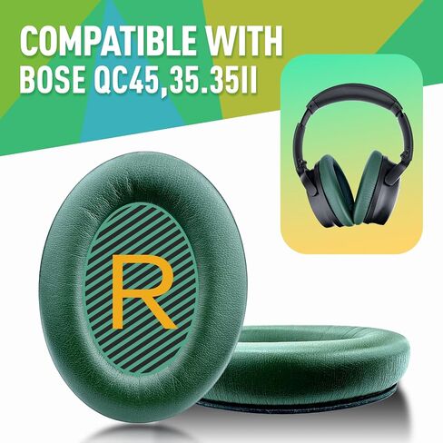 وسائد أذن بديلة لسماعات الرأس Bose QuietComfort QC45، QC35، QC35 ii، وسائد الأذن مع جلد بروتين أكثر نعومة، رغوة عزل الضوضاء (أخضر) in Saudi Arabia
