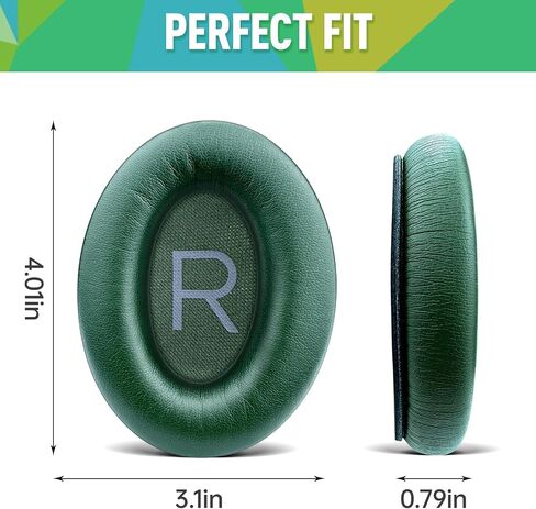 وسائد أذن بديلة لسماعات الرأس Bose QuietComfort QC45، QC35، QC35 ii، وسائد الأذن مع جلد بروتين أكثر نعومة، رغوة عزل الضوضاء (أخضر) in Saudi Arabia