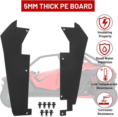 Polaris RZR PRO XP Fender Flares Accessories,Rear Wheel Well Block Offs Inner Splash Fender Mud Guard Compatible with 2020 2021 2022 Polaris RZR PRO XP,Black,2PCS in Saudi Arabia