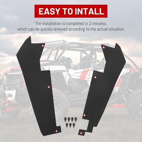 Polaris RZR PRO XP Fender Flares Accessories,Rear Wheel Well Block Offs Inner Splash Fender Mud Guard Compatible with 2020 2021 2022 Polaris RZR PRO XP,Black,2PCS in Saudi Arabia