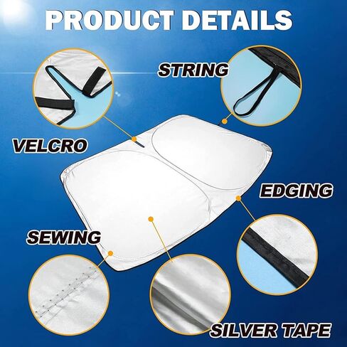 لمظلة الزجاج الأمامي طراز تسلا 3/Y | درع بوليستر مزدوج لمظلة Tesla Model Y | حماية فائقة من الأشعة فوق البنفسجية والحرارة من طراز Tesla Model 3 | ملحقات سيارة تسلا الداخلية للصيف in Kuwait