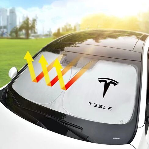 لمظلة الزجاج الأمامي طراز تسلا 3/Y | درع بوليستر مزدوج لمظلة Tesla Model Y | حماية فائقة من الأشعة فوق البنفسجية والحرارة من طراز Tesla Model 3 | ملحقات سيارة تسلا الداخلية للصيف in Kuwait