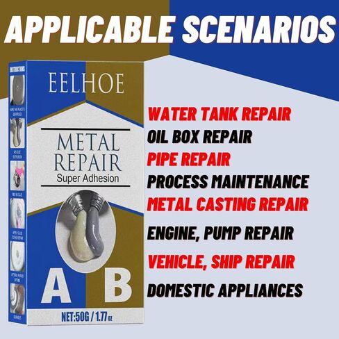 Metal bonding Repair Paste, Super Glue Gel Paste(A+B), Filler, Adhesive for Cast Iron, Radiator Cold Weld high Heat Resistant Glue, Industrial (80 Gram), (PASAWA 1001) in Saudi Arabia
