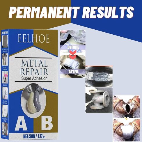 Metal bonding Repair Paste, Super Glue Gel Paste(A+B), Filler, Adhesive for Cast Iron, Radiator Cold Weld high Heat Resistant Glue, Industrial (80 Gram), (PASAWA 1001) in Saudi Arabia