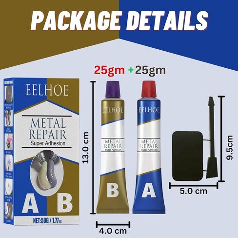 Metal bonding Repair Paste, Super Glue Gel Paste(A+B), Filler, Adhesive for Cast Iron, Radiator Cold Weld high Heat Resistant Glue, Industrial (80 Gram), (PASAWA 1001) in Saudi Arabia